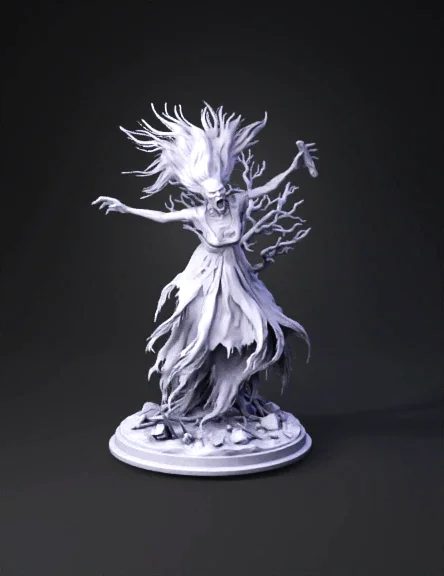 Banshee sculpt, white resin print