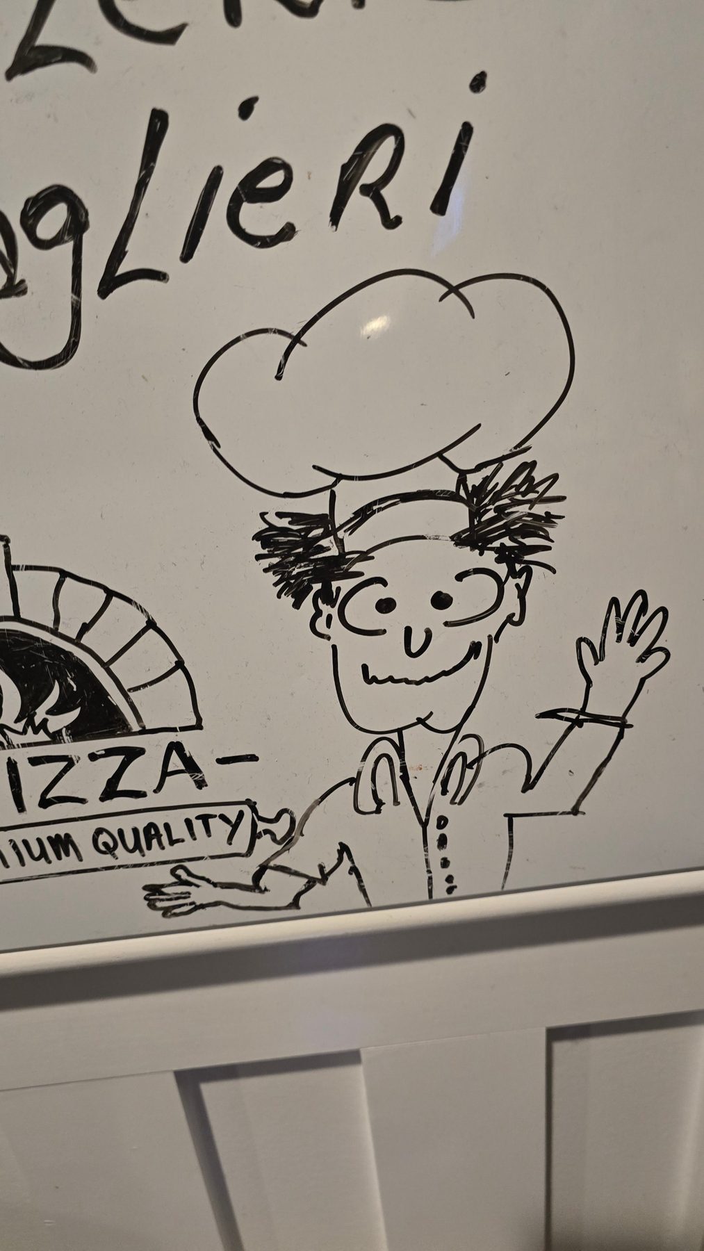 Pizza chef whiteboard sketch