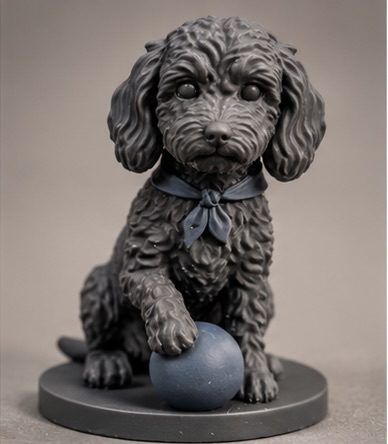 Poodle figurine, resin print
