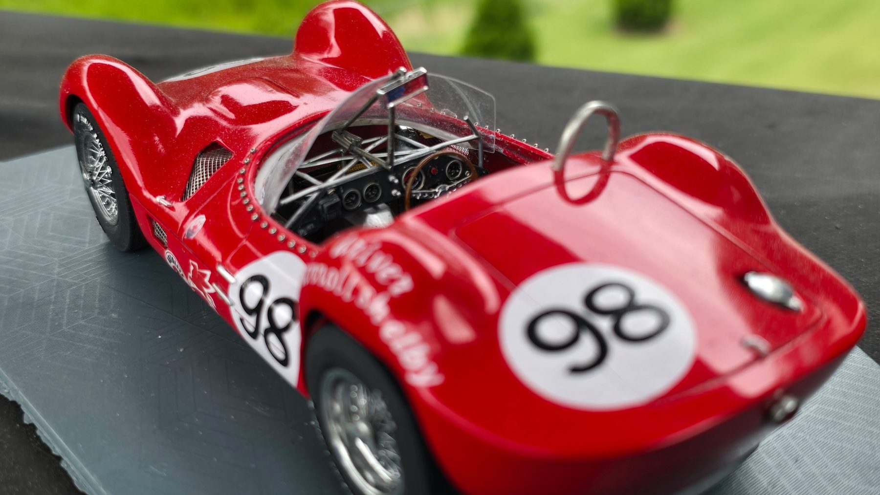 No. 98 race car, rear three-quarter